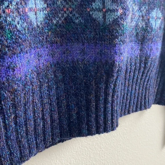 Nordstrom Vintage Scottish Shetland Wool Fair Isle Knit LS Crewneck Sweater - Picture 10 of 14